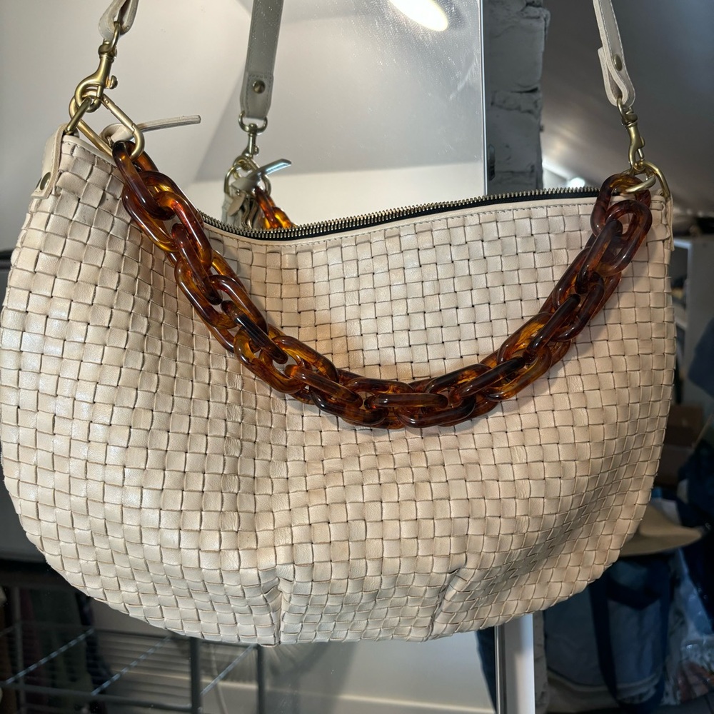 Clare V Moyen Messenger Bag with Tortoise Shortie Strap